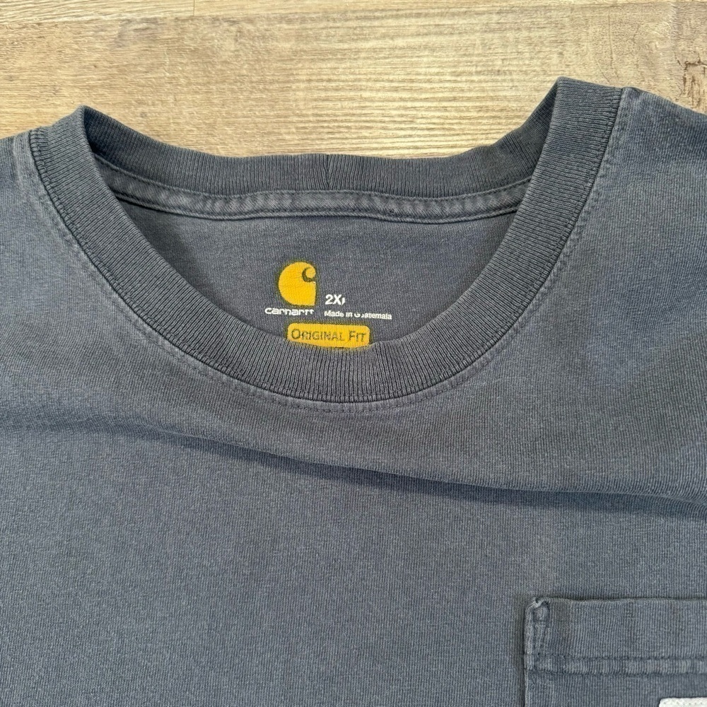 Gray essential Carhartt men’s work wear pocket t shirt XXL - Picture 5 of 5